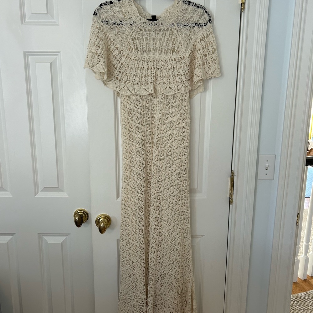 Zara Openwork Crochet Top in Cream